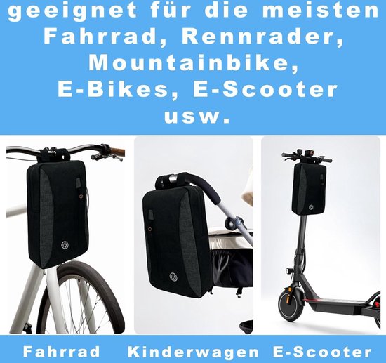 Fietsstuur fietstas rugzak schooltas - telefoonhouder racefiets mountainbike motorfiets e-scooter e-bike accessoires gadegtas. van Merkloos