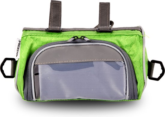 Fietsstuur tas 20x12x12cm - fietstas - fietsstuur tasje - fietstas voor je smartphone - Groen - Afmeting tot Samsung s9 past makkelijk zonder hoes van FastRider
