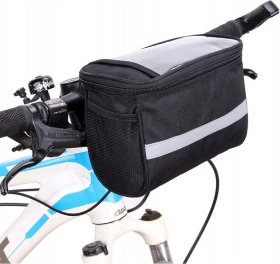 Fietsstuur tas - Fietstas - Stuurtas - Klein - Zwart - Reflectie - Rits - waterdicht - waterflesje - portemonnee - telefoon van FastRider