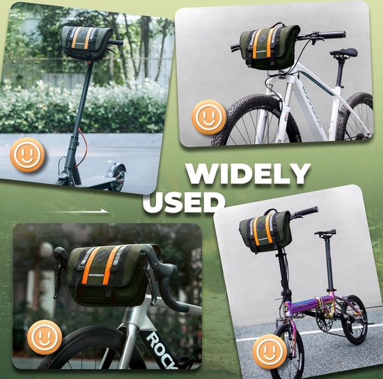 Fietsstuurtas reflecterende grote capaciteit voor tas met schouderriem MTB racefiets stadsfiets van Merkloos