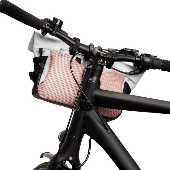 Fietsstuurtas roze 2-in-1 fietstas en schoudertas - fietstas voor stuur aan de voorkant met reflectie - waterafstotend van FastRider