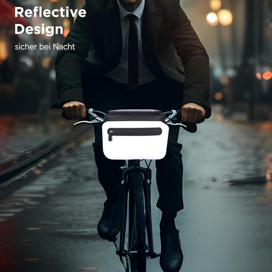 Fietsstuurtas Waterdichte - E-bike en fiets - Voorkant stuur - Mobiele telefoonhouder - Verstelbaar touchscreen - Afneembare schouderriem van Vision