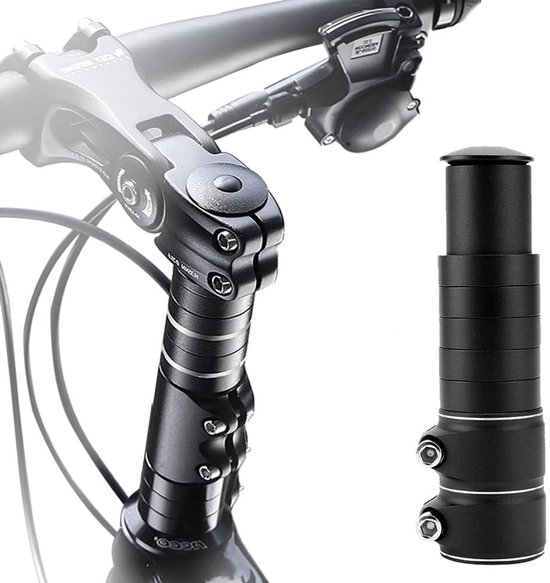 Fietsstuurverhoger, Fietsstuurverhoger, Fietsstuurverlenger, Verstelbare Fietsstuurlifter, Heftrucklifter, Verlengstang - Zwart van Merkloos