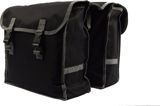 Fietstas 2-zijdig 2x 14L = 28 liter- Zwart - Dubbele Fietstas waterdicht met reflecterende strepen voor extra veiligheid - Fietstas- Zwart van Willex