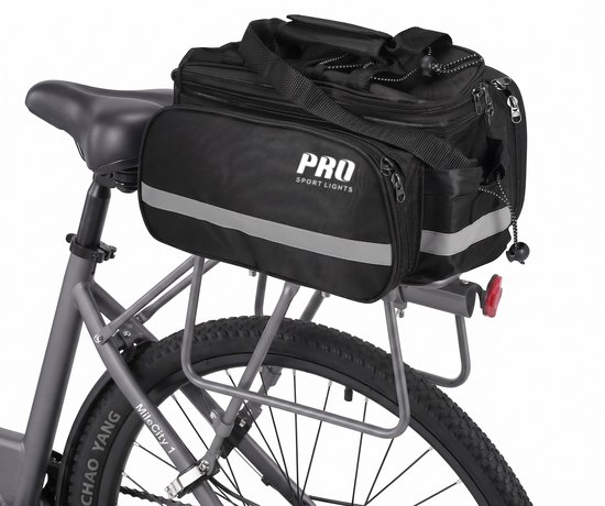 Fietstas Bagagedragertas Achter - Uitbereidbaar 8 tot 20 Liter - Waterdicht met regenhoes - Fietstas enkel - Trunkbag