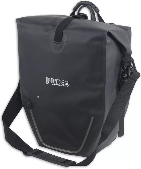 Fietstas Enkel Met LED Lynx Rocky XL - Waterdicht - 25 Liter - Zwart van Lynx.