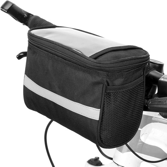 Fietstas Handvat - Touchscreen Telefoon Tas - Waterafstotend & Reflecterend - Stuurtas voor Fiets, E-bike en Mountainbike - Zwart van Merkloos