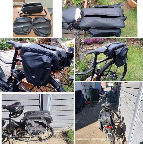 Fietstas op bagagedrager - 26 liter waterdicht - fiets reflecterend - transporttas - pendelreizen Waterproof bicycle bag van Fietstas