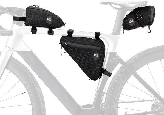 Fietstas set frametas * 2 + zadeltas * 1 afneembare draagbare ca. 1,2 l 3-in-1 schoudertas met verstelbare schouderriem voor racefiets MTB stadsfiets e-bike e-bike dames & heren van Fietstas