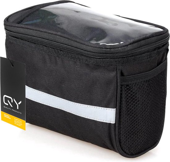 Fietstas stuur Stuurtas voor fiets met smartphone- of kaarthouder - zwart van Vellex Essentials