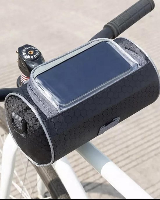 Fietstas stuurtas met smartphone houder - waterdicht -Zwart van Fietstas