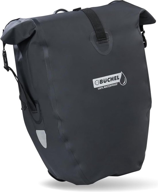 Fietstas voor bagagedrager, 25,4 l, 100% waterdicht, met draaggreep en schouderriem, fietstas bagagedragertas, fietstas achter Fietstas voor op de bagagedrager, 25,4 liter, 100% waterdicht, met handvat en schouderriem, achterste fietstas van Fietstas
