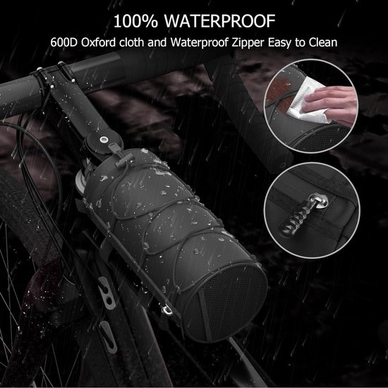 Fietstas voor stuur waterdicht met schouderriem - 25 liter - voor mountainbike & racefiets - zwart van Fietstas