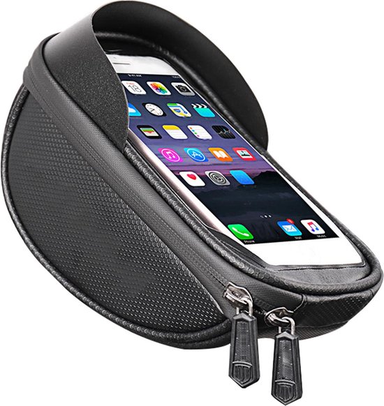Fietstas Waterdichte fiets frametas met telefoonhouder en opbergvak - Fiets stuur smartphone tas waterdicht - Mobielhouder fiets - Fietstas telefoon Geschikt voor Iphone Samsung - Universeel tot 6,4 inch van Lifetools