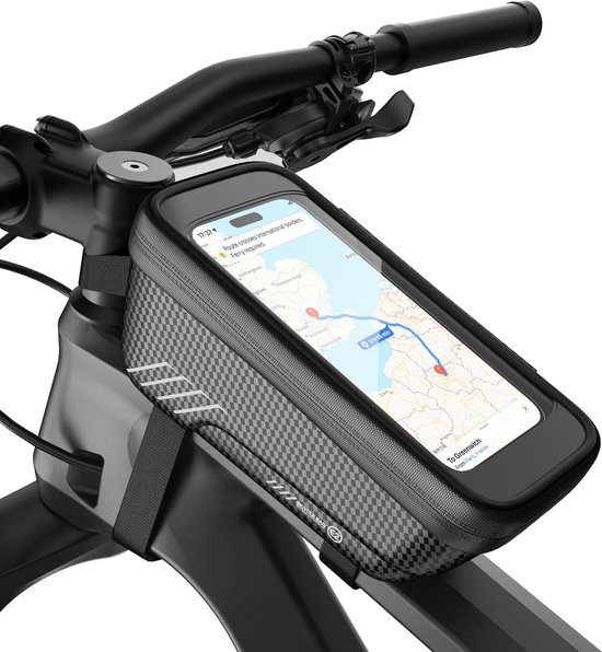Fietstasframe, fietsstuurtas, waterdichte fietsframetas, stuurfietstas met TPU-aanraakscherm, stuurtas fiets, geschikt voor mobiele telefoons onder 6,7 inch van Bovon
