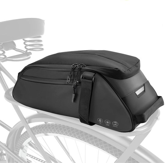 Fietstassen - Bagagedragertas - 8 Liter Fietstas Voor Bagagedrager - Waterdichte En Reflecterende Fietstas - Multifunctionele Fietstassen - Ook Als Handtas Te Gebruiken - Voor Elektrische Fiets En Stadsfiets - Voor Woon - Boodschappen - Outdoor van Merkloos