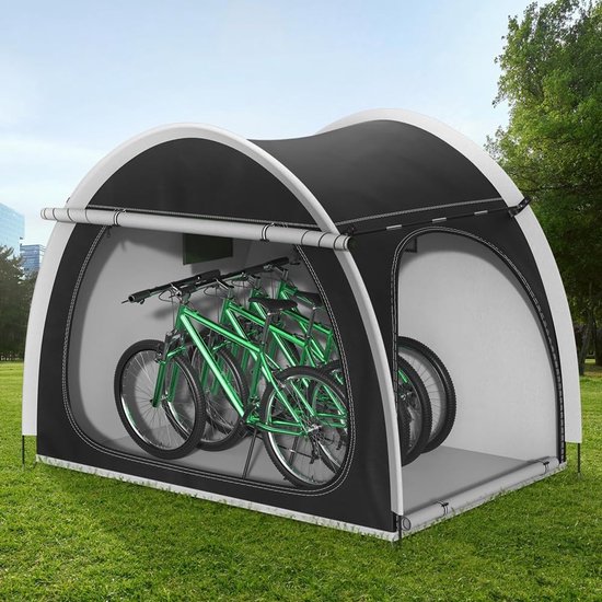 Fietstent voor 3-4 Fietsen - Waterdichte Fietsgarage 200x150x170 cm - Oxford 210D - Met Ventilatieraam van Merkloos