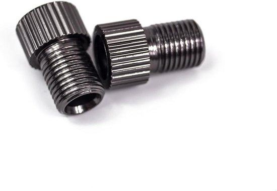 Fietsventiel Adapter - Ventiel Verloop - Banden Oppompen - Messing Met Afdichting - 4 Stuks - Antraciet