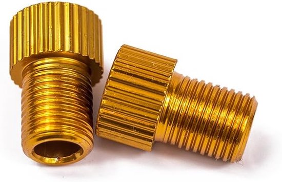 Fietsventiel Adapter - Ventiel Verloop - Banden Oppompen - Messing Met Afdichting - 4 Stuks - Goud