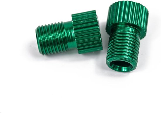 Fietsventiel Adapter - Ventiel Verloopstuk - Fietspomp Gebruik - Aluminium Constructie - 1.5 cm - Groen