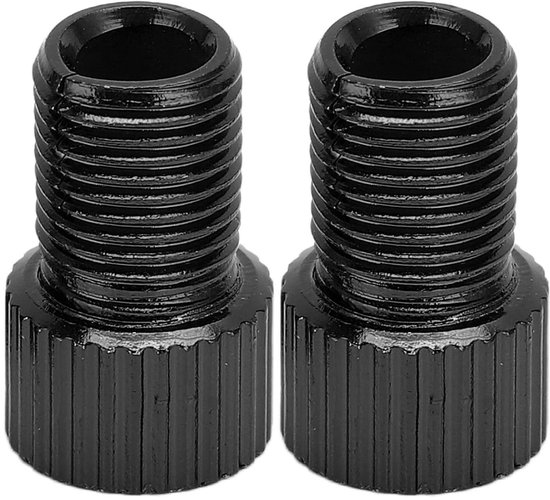 Fietsventiel Converter - Pomp Adapter - Fietsbanden Oppompen - Aluminiumlegering - 2 stuks - Zwart