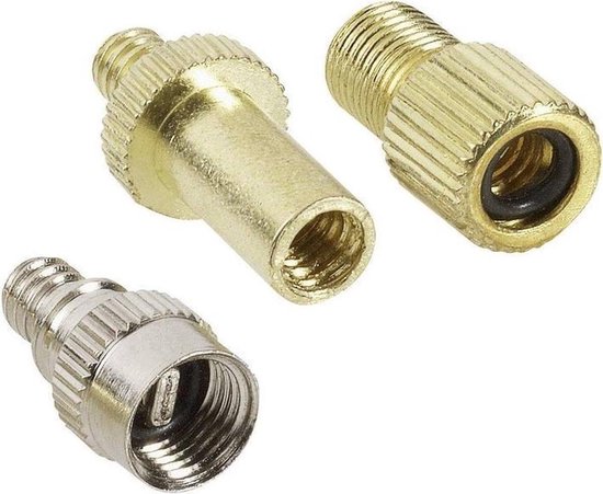 Fietsventiel Verloopnippel Set - Ventiel Opzetstukjes - Banden Oppompen - 3-Delig Universeel - 2 Verpakkingen - Multi-kleurig