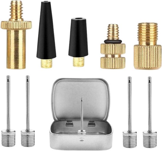 Fietsventieladapter voor alle ventielen - Multifunctionele adapter set voor luchtpompen, bal- en sportballen