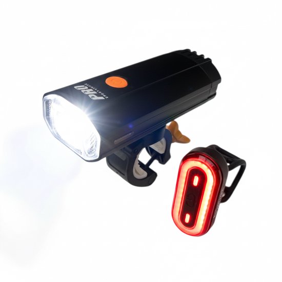 Fietsverlichting 1200 Lumen & 100 Lumen Fietsverlichtingsset - LED Fietslampen USB oplaadbaar - Fietslicht