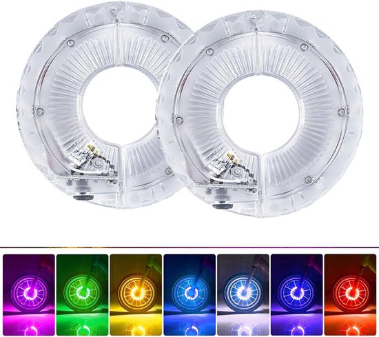Fietsverlichting - 2 Stuks - Spaakverlichting Fiets - 7 Kleuren - USB Oplaadbaar - Spaakverlichting Met Bewegingssensor - LED Fietswiel Spaak Licht - Wiel Verlichting - Fietslampjes LED - Waterdicht - Fietslichtjes - Wiellampjes - Fiets Wieldecoratie