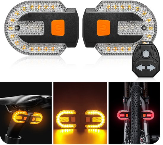 Fietsverlichting Achterlicht met Alarm & Afstandsbediening – LED Richtingaanwijzer, USB Oplaadbaar, Draadloos Achterlicht voor MTB & Fietsen