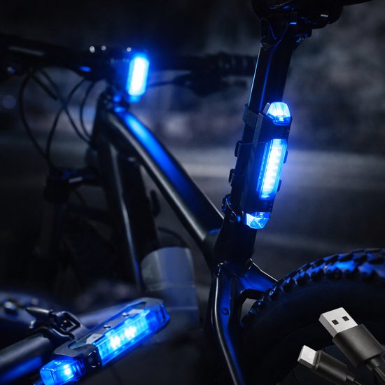 Fietsverlichting I Fietslicht I Fietslamp I Fiets Voorlicht I LED I USB Oplaadbaar I Blauw