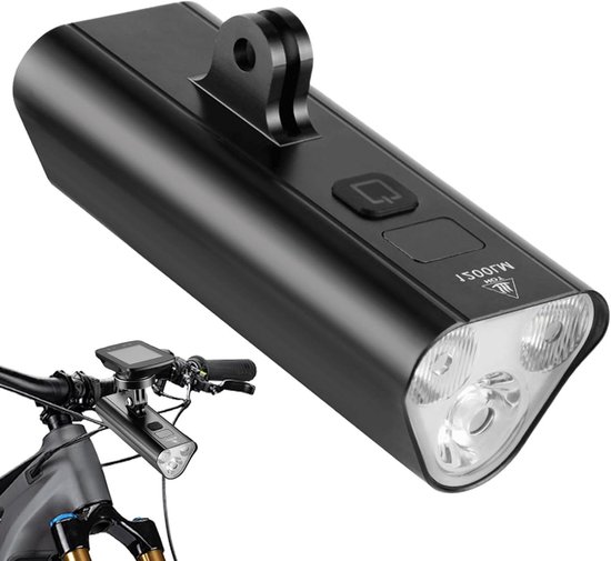 Fietsverlichting Krachtig - Fietslamp Set - Veilig Fietsen - 1200 Lumen Triple-Beam - 1500mAh Batterij - Zwart