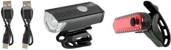 Fietsverlichting LED set - Oplaadbare koplamp en achterlicht - USB-C - 2-delig