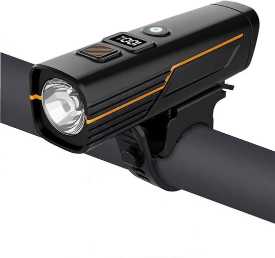 Fietsverlichting met lichtsensor en digitaal display, oplaadbare LED-verlichtingsset voor fietsen – extra heldere voor- en achterlamp, fietszaklamp