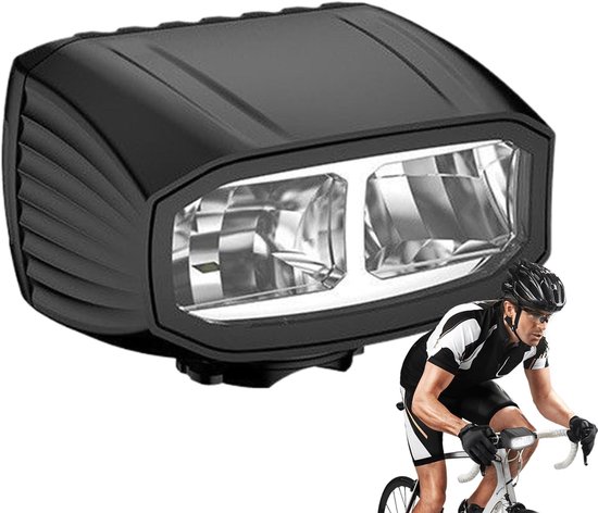 Fietsverlichting Oplaadbaar - Voorlicht Fietslamp - Veilig Fietsen - 4 Verlichtingsstanden - 3200mAh Batterij - Zwart