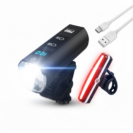 Fietsverlichting Set 1300 & 120 Lumen USB Oplaadbaar - Racefiets/Mountainbike - Led Fietslampen set - Koplamp & Achterlicht
