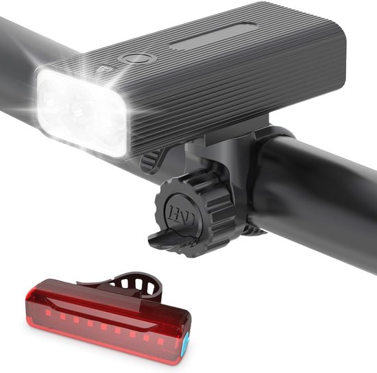 Fietsverlichting Set 3000 Lumen Oplaadbaar IPX5 Waterdicht - 5 Modi voor Veilig Fietsen