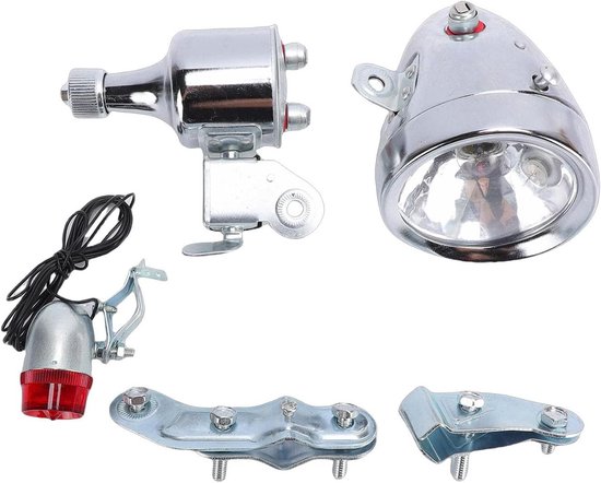 Fietsverlichting Set - Dynamo Verlichting - Veilig Fietsen - Waterdicht Ontwerp - 12V 6W - Zwart