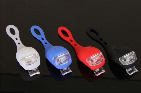 Fietsverlichting Set - Fietslampjes LED - Veilig Fietsen - Waterdicht Silicone - 70 x 40 mm - Willekeurig Kleur