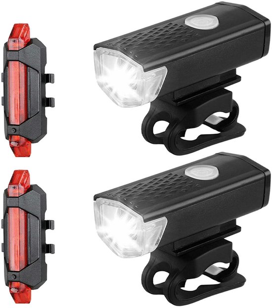Fietsverlichting Set - LED Voor & Achter - 300 Lumen - Waterdicht