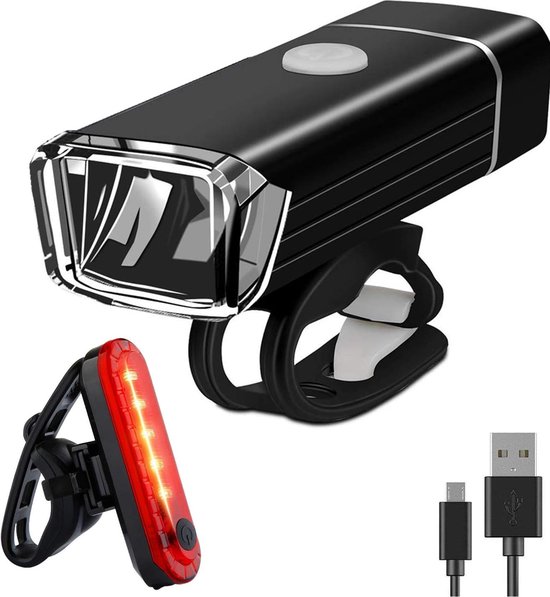 Fietsverlichting Set USB Oplaadbaar Heldere Fietslamp - Voorlicht - Achterlicht - Koplamp - Achterlamp