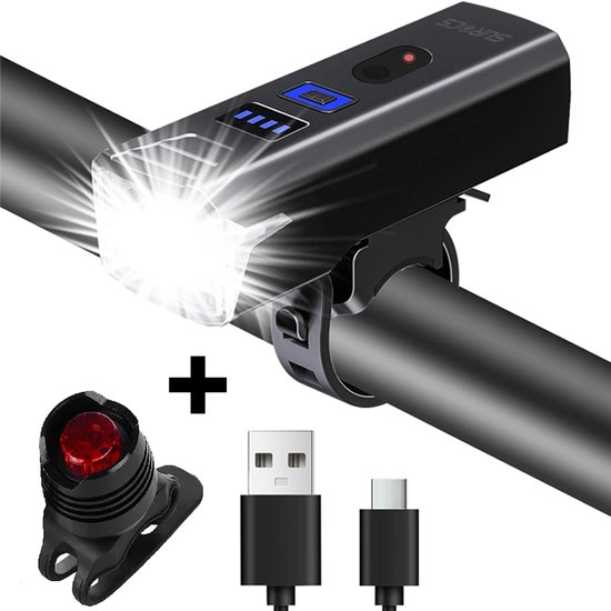 Fietsverlichting set USB oplaadbaar - Nacht sensor - 1000 Lumen - Voorlichtverlichting - Fatbike verlichting - racefiets verlichting - Koplamp fiets model 2025