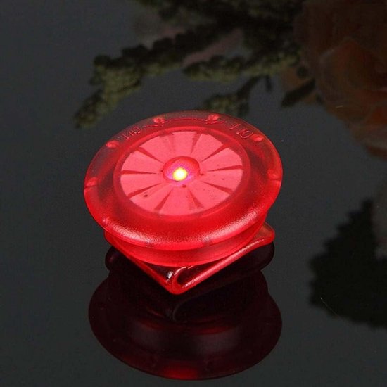 Fietsverlichting Waarschuwing Lichten - Mini Flitslichten Staartverlichting - Nacht Signaal - Waterdicht Ontwerp - 2.4 cm - Rood