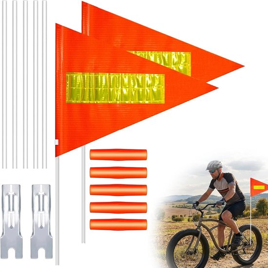 Fietsvlaggetjes met reflectie, flexibele hoogteverstelling voor optimale zichtbaarheid en veiligheid op de fiets
