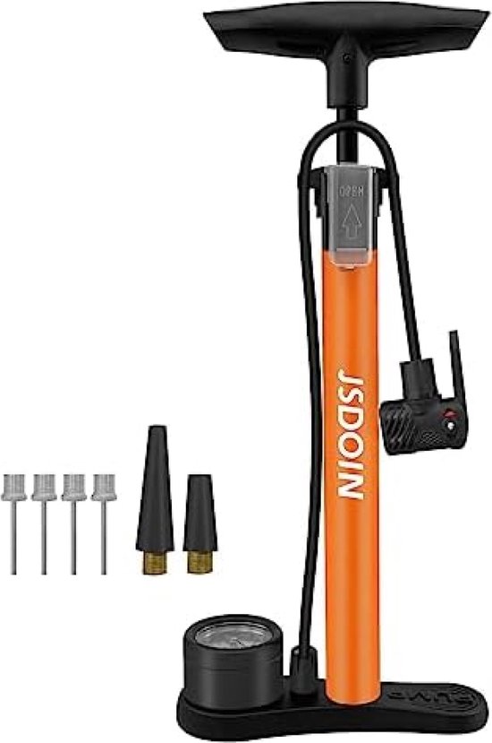 Fietsvloerpomp met meter - Handig om in huis te hebben van Decathlon