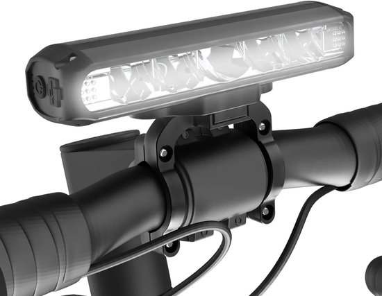 Fietsvoorlicht, 2600 lumen, USB-C oplaadpoort, 5 LED-lampjes, 8000mAh batterij, 4 lichtstanden, eenvoudige installatie, beste fietsvoorlicht van aluminiumlegering.