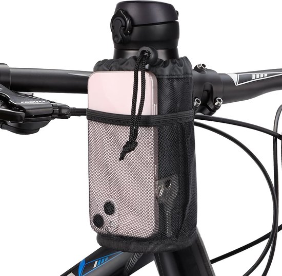 Fietswaterfleshouder met Mesh Compartimenten, Schroefloos Ontwerp, Ideaal voor Fietstochten en Sportactiviteiten