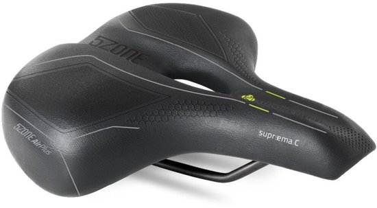 Fietszadel Selle Bassano Suprema 5zone EL City met elastomere demping - zwart