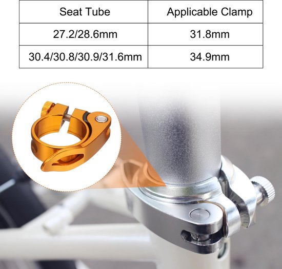 Fietszadelklem 31,8 mm Aluminium voor Sattelstütz met Snelsluiting