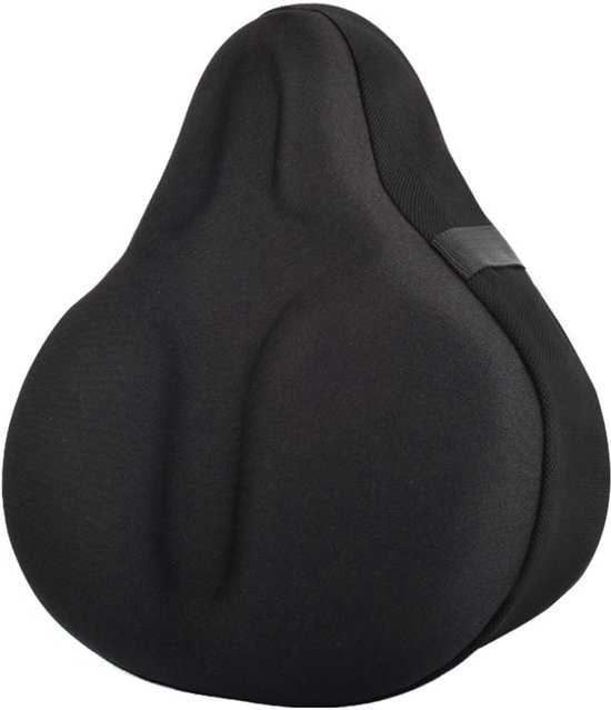 Fietszadelkussen, comfortabele fietszadelhoes voor binnen- en buitenfietsen, gevoerde gelhoes voor fitness-, mountainbike- en racefietsen, universele pasvorm voor hometrainers van Merkloos